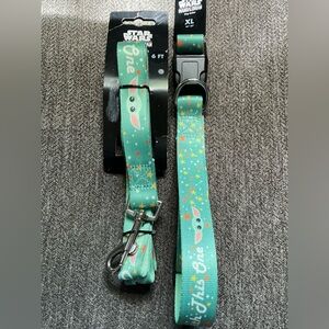 Dog leash and collar Star Wars The Mandalorian collar XL 20-30”,leash 6”